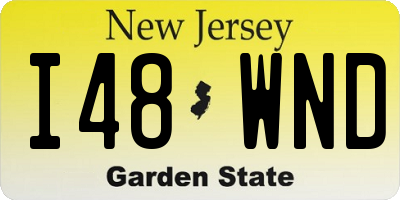NJ license plate I48WND
