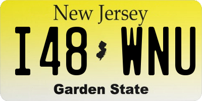 NJ license plate I48WNU