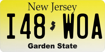 NJ license plate I48WOA
