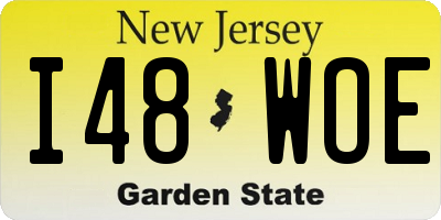 NJ license plate I48WOE