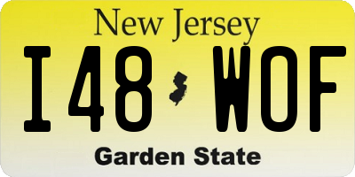 NJ license plate I48WOF