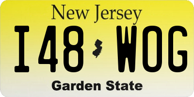 NJ license plate I48WOG