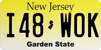 NJ license plate I48WOK