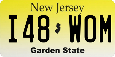 NJ license plate I48WOM