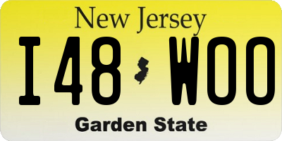 NJ license plate I48WOO
