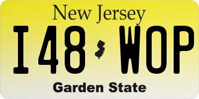 NJ license plate I48WOP