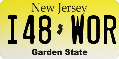 NJ license plate I48WOR