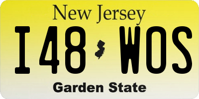 NJ license plate I48WOS