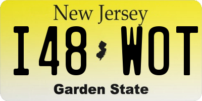 NJ license plate I48WOT