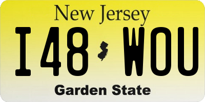 NJ license plate I48WOU