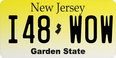NJ license plate I48WOW