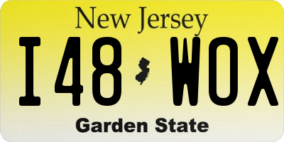 NJ license plate I48WOX