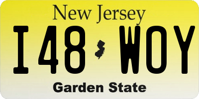 NJ license plate I48WOY
