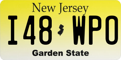 NJ license plate I48WPO