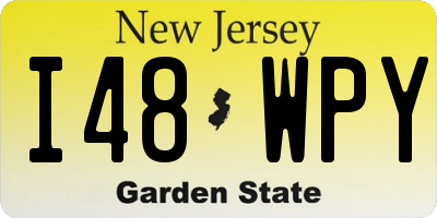 NJ license plate I48WPY