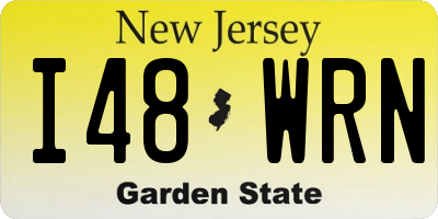 NJ license plate I48WRN