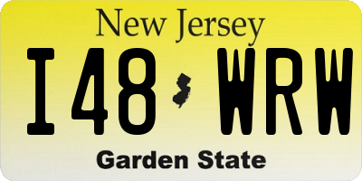 NJ license plate I48WRW