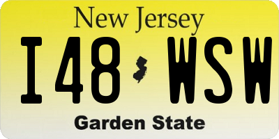 NJ license plate I48WSW