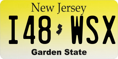 NJ license plate I48WSX