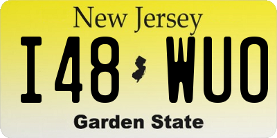 NJ license plate I48WUO