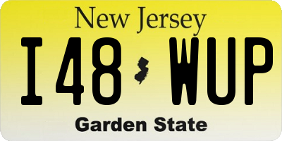 NJ license plate I48WUP