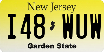 NJ license plate I48WUW