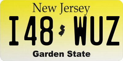 NJ license plate I48WUZ