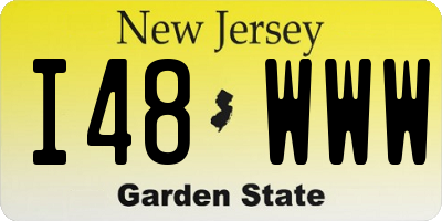NJ license plate I48WWW