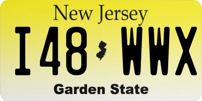 NJ license plate I48WWX