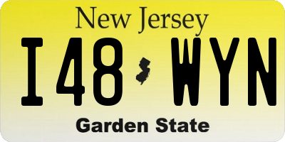 NJ license plate I48WYN