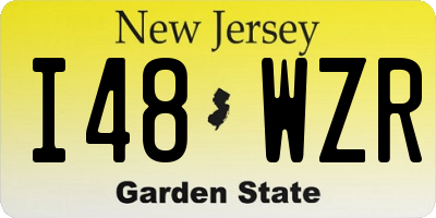 NJ license plate I48WZR