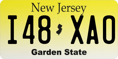 NJ license plate I48XAO