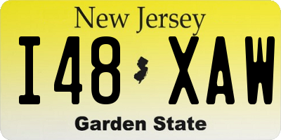 NJ license plate I48XAW