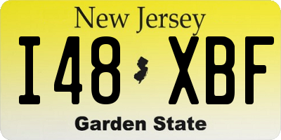 NJ license plate I48XBF
