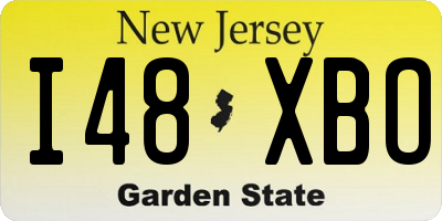 NJ license plate I48XBO