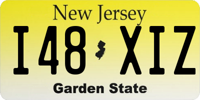 NJ license plate I48XIZ