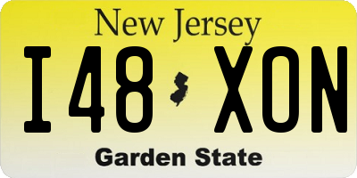 NJ license plate I48XON