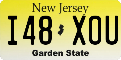 NJ license plate I48XOU