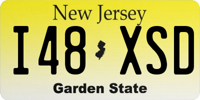NJ license plate I48XSD