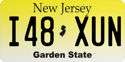 NJ license plate I48XUN