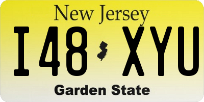 NJ license plate I48XYU