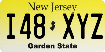 NJ license plate I48XYZ