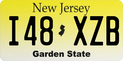 NJ license plate I48XZB