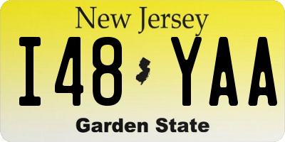 NJ license plate I48YAA