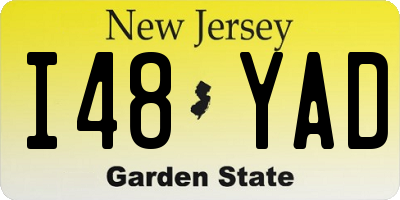NJ license plate I48YAD
