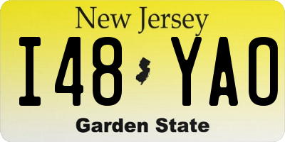 NJ license plate I48YAO