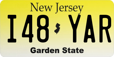 NJ license plate I48YAR