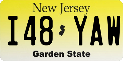 NJ license plate I48YAW