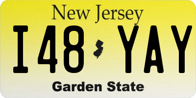 NJ license plate I48YAY