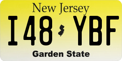 NJ license plate I48YBF